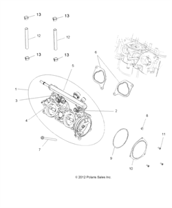 дроссельная заслонка polaris sportsman 850 Injector-180g/min single cone 1203568 - фото 6560